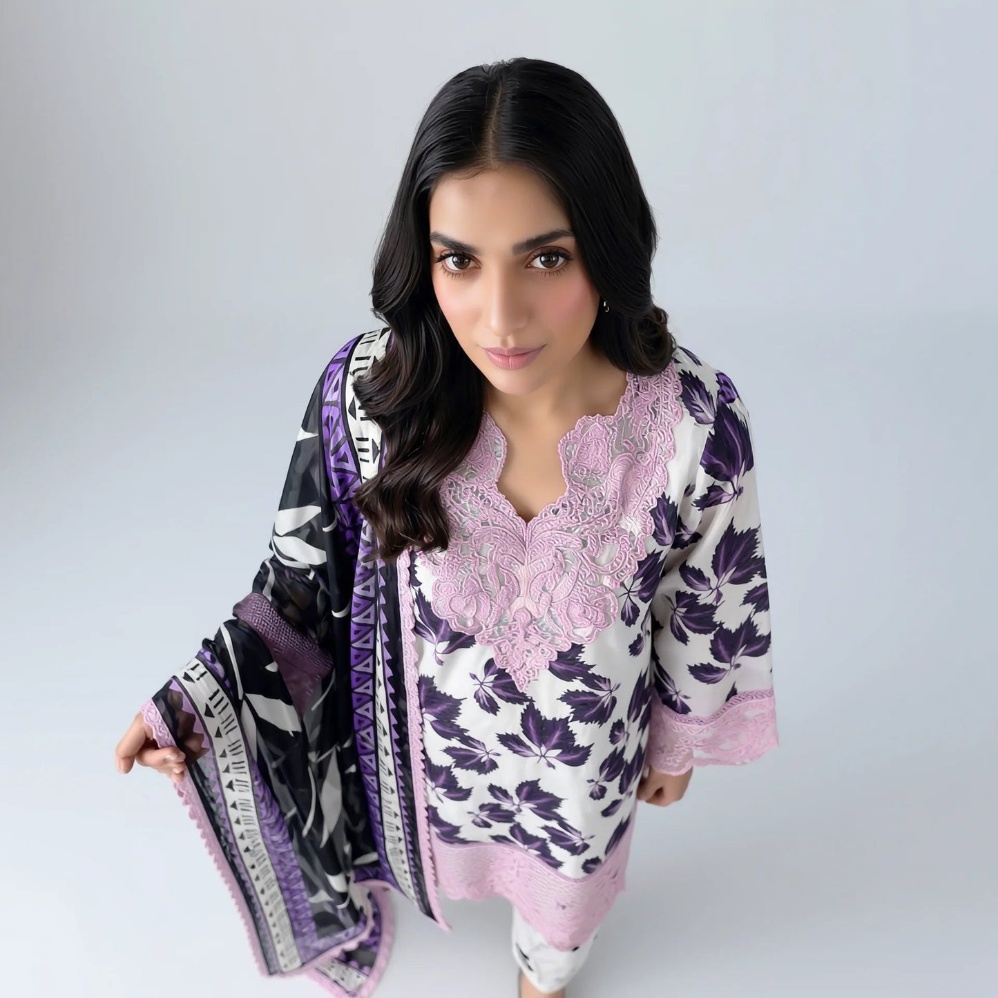 Aiza Lilac Floral Suit - Libaas Copenhagen