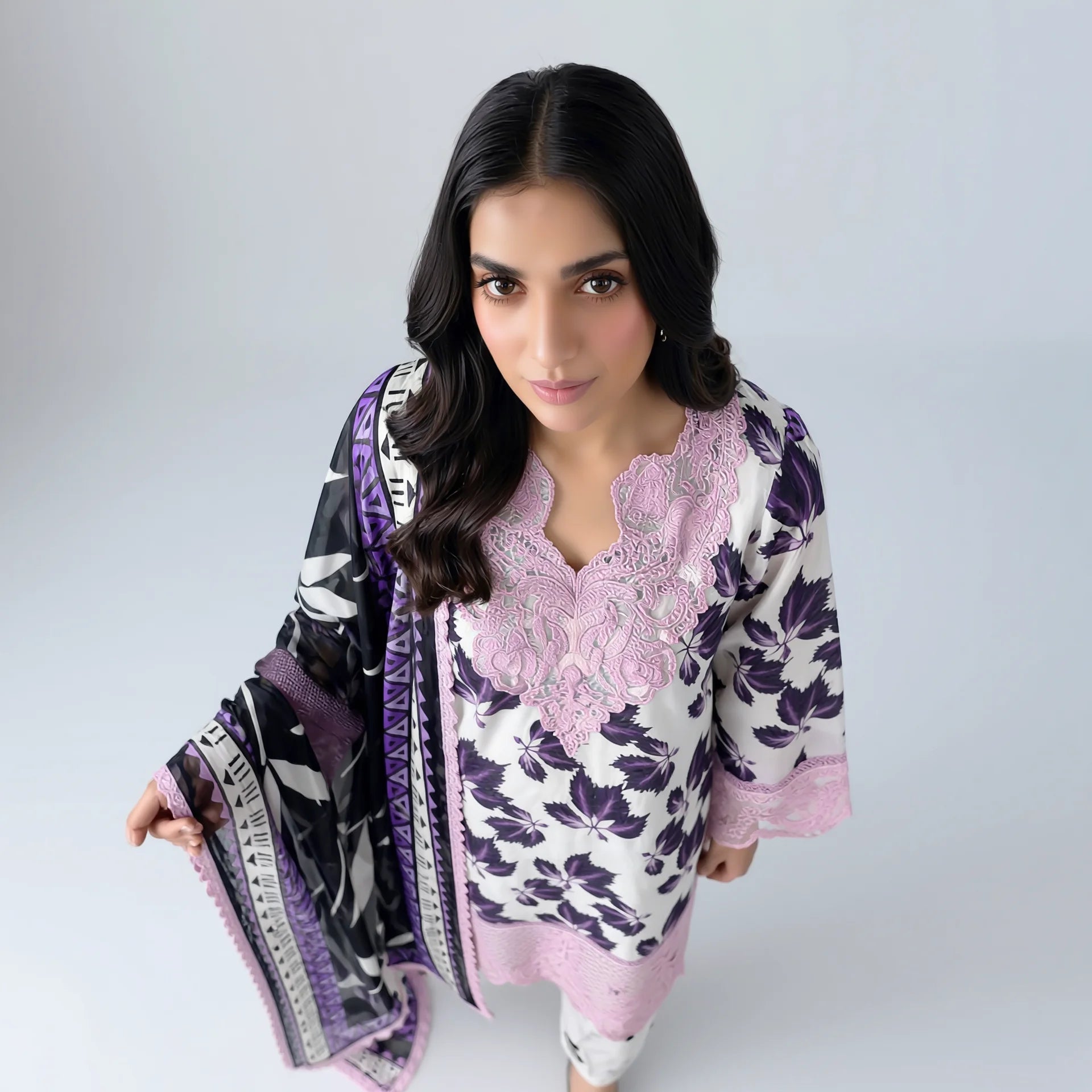 Aiza Lilac Floral Suit - Libaas Copenhagen