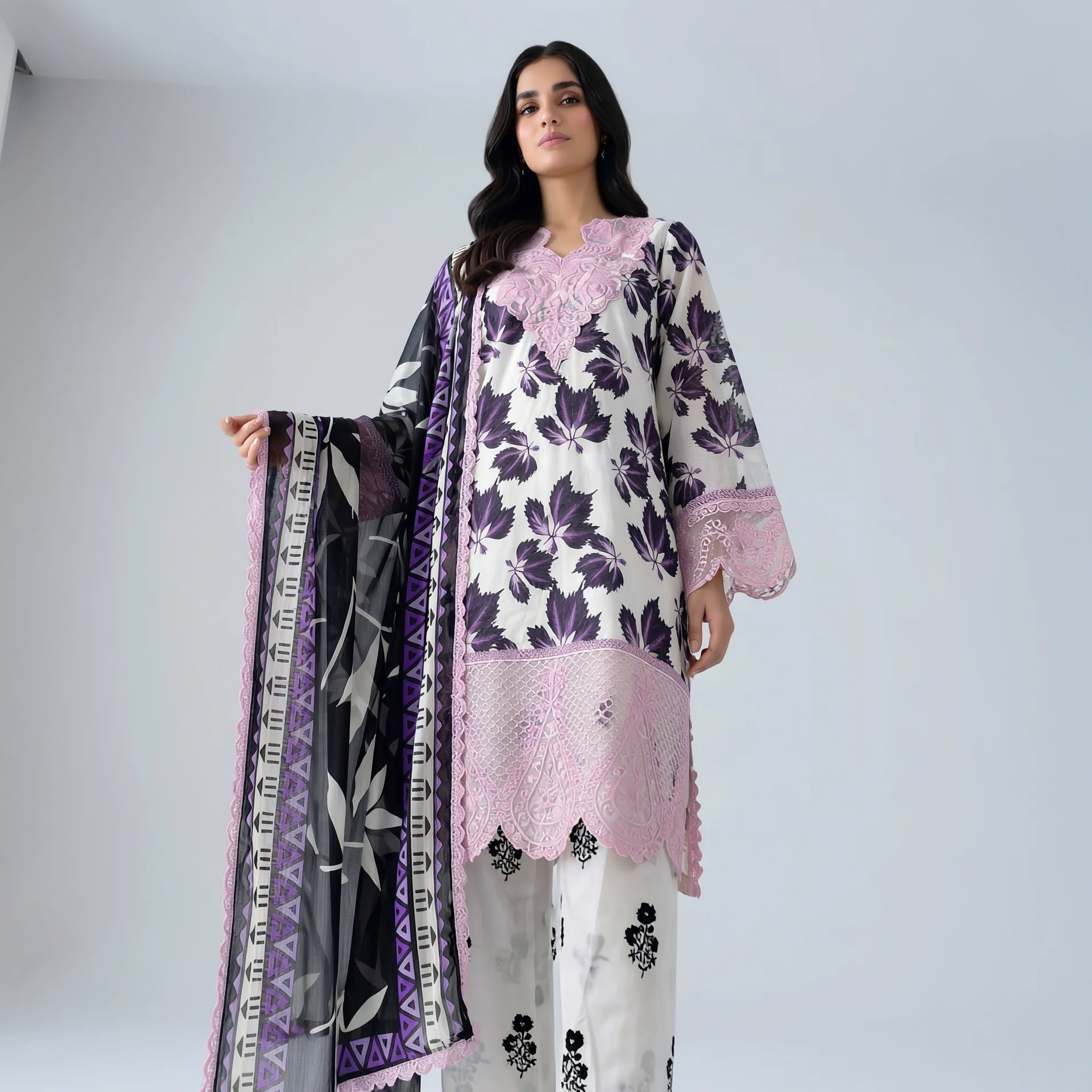 Aiza Lilac Floral Suit - Libaas Copenhagen