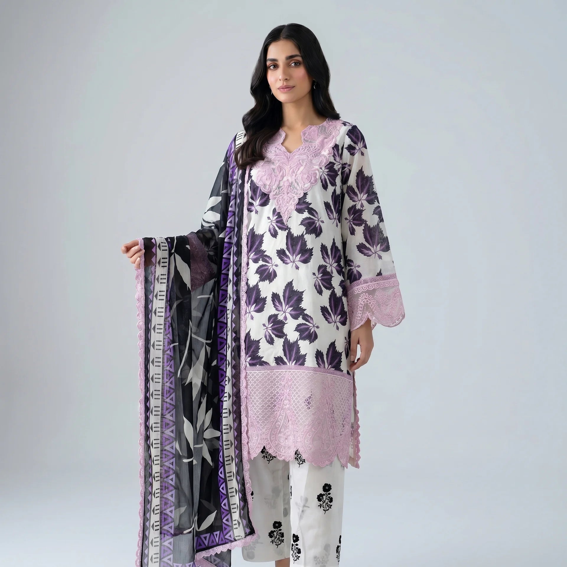 Aiza Lilac Floral Suit - Libaas Copenhagen