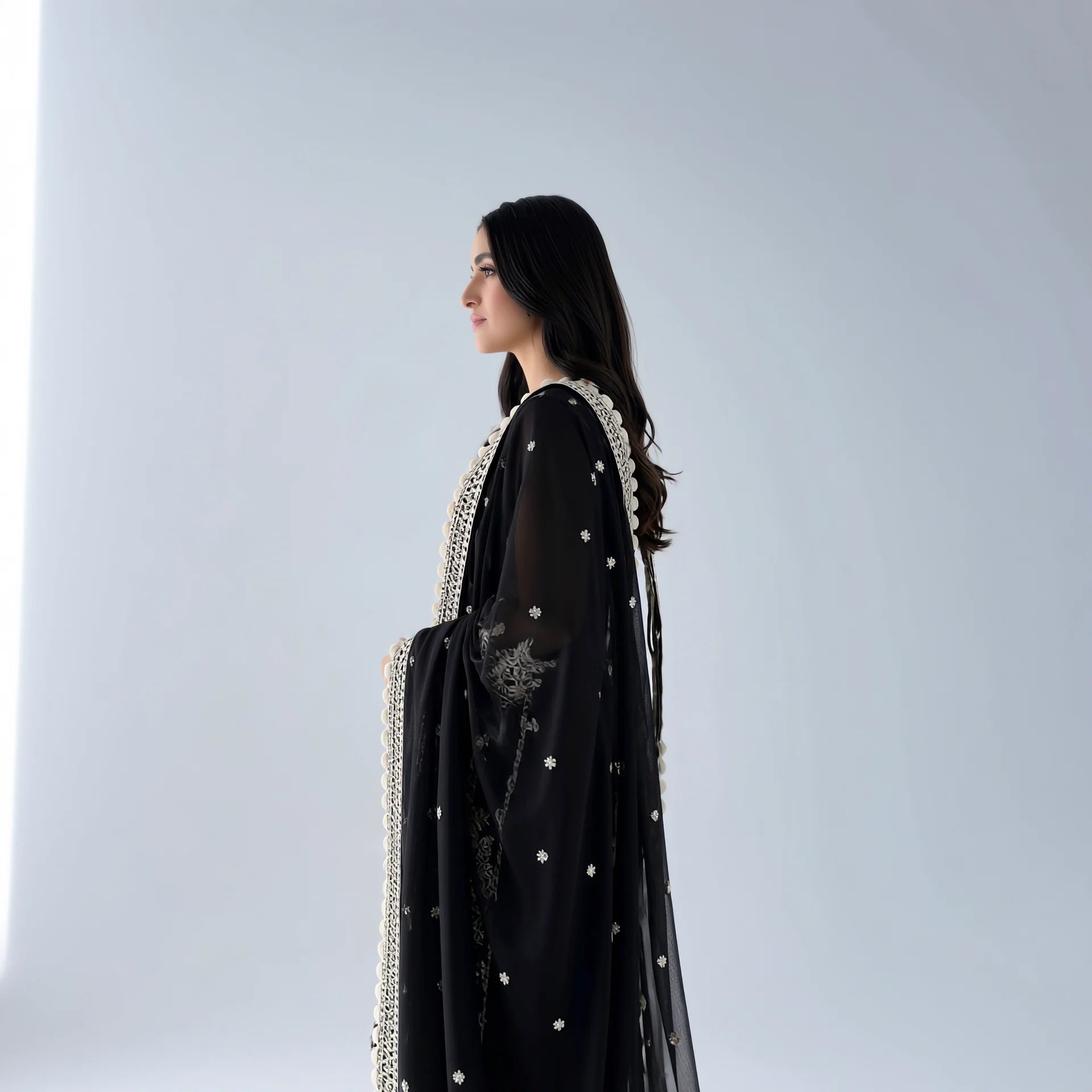 Aria Black Embroidered Suit - Libaas Copenhagen