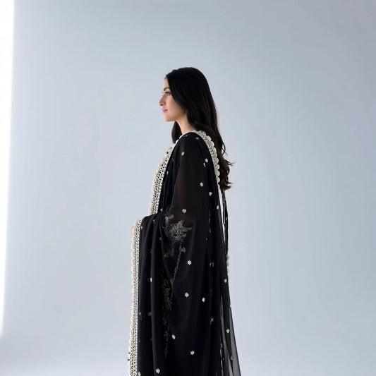 Aria Black Embroidered Suit - Libaas Copenhagen