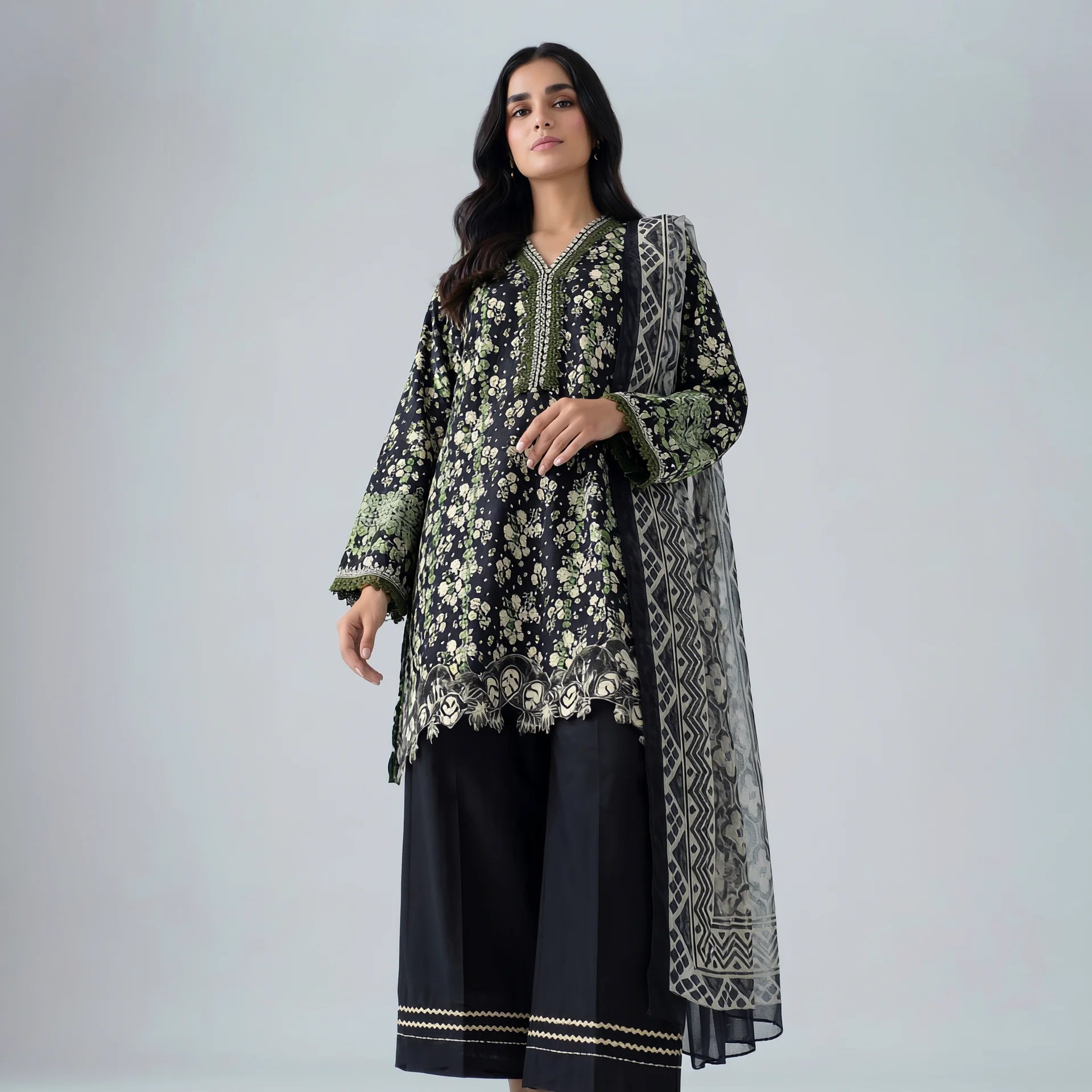 Elin Black Olive Suit. - Libaas Copenhagen