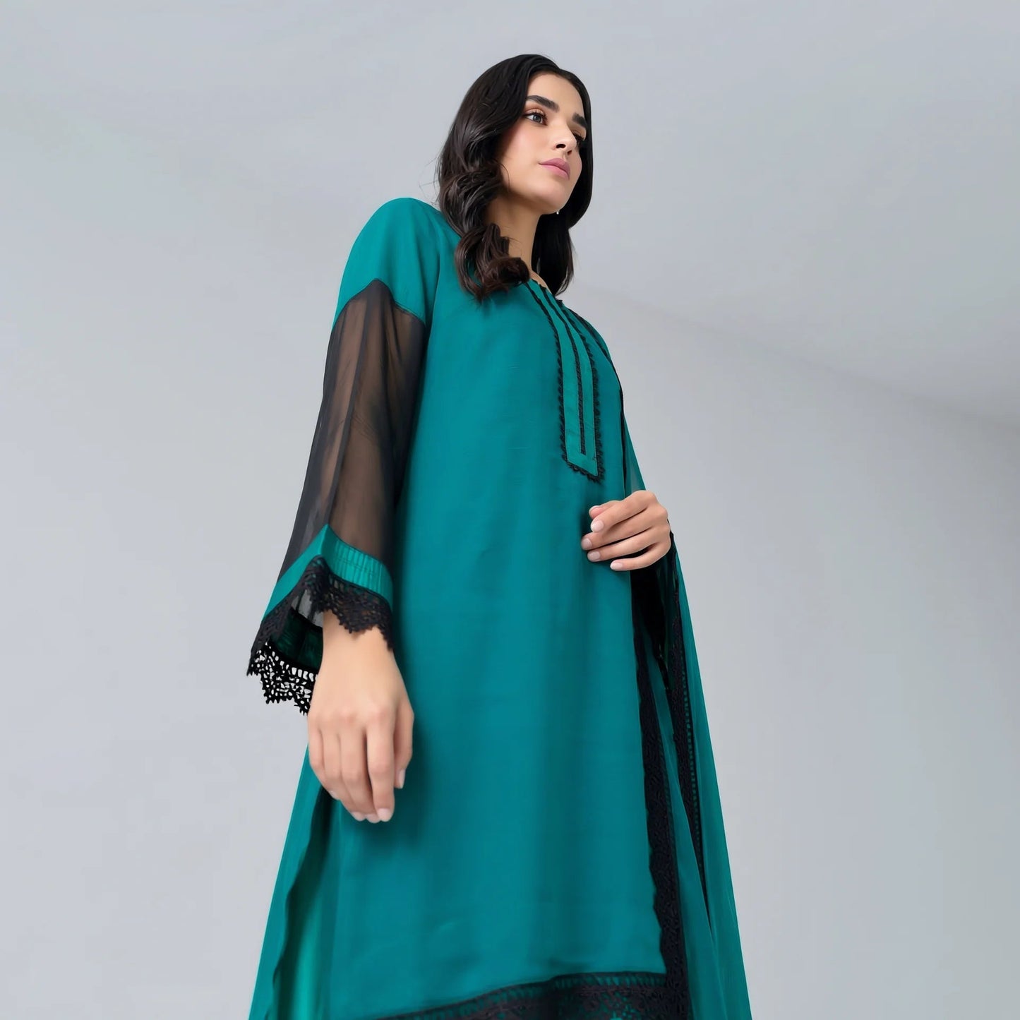 Meher Bottle Green Suit - Libaas Copenhagen