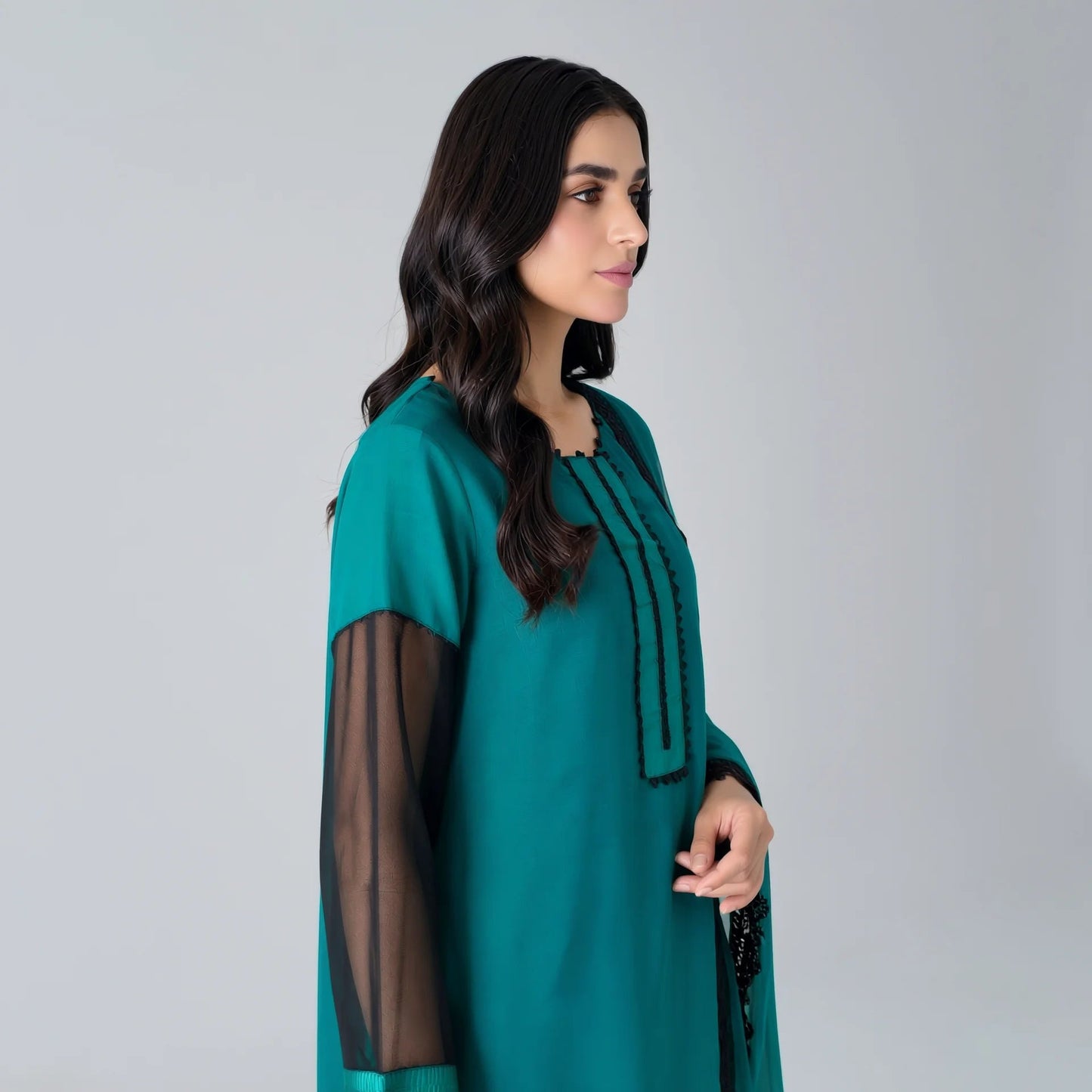 Meher Bottle Green Suit - Libaas Copenhagen