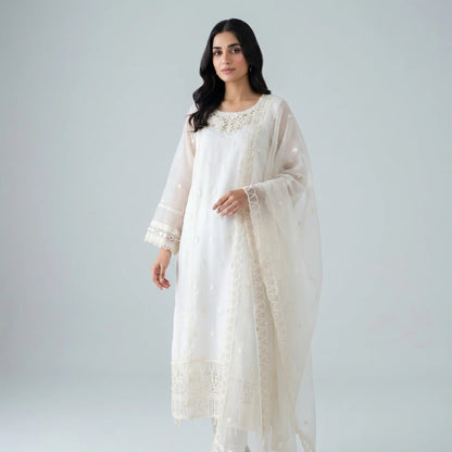 Noor Ivory Embroidered Suit - Libaas Copenhagen