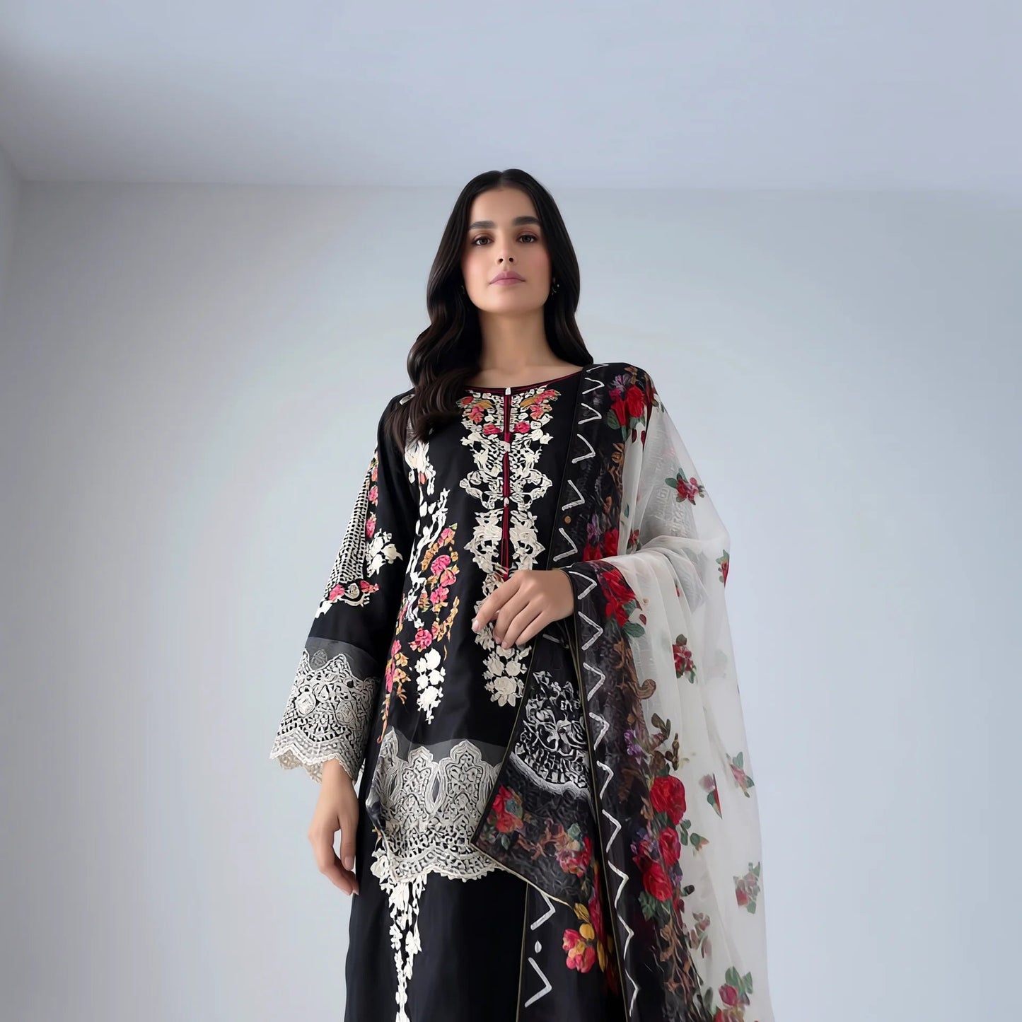 Nora Black Floral Suit - Libaas Copenhagen