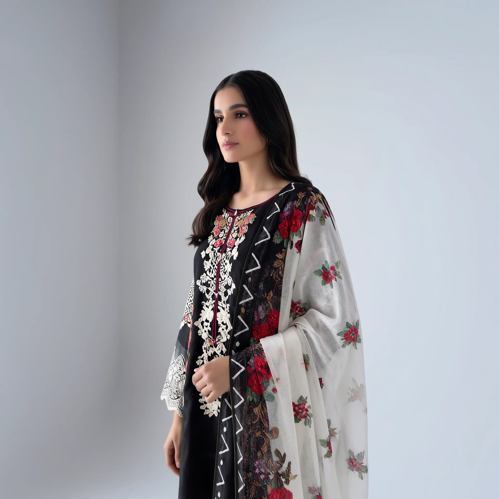 Nora Black Floral Suit - Libaas Copenhagen