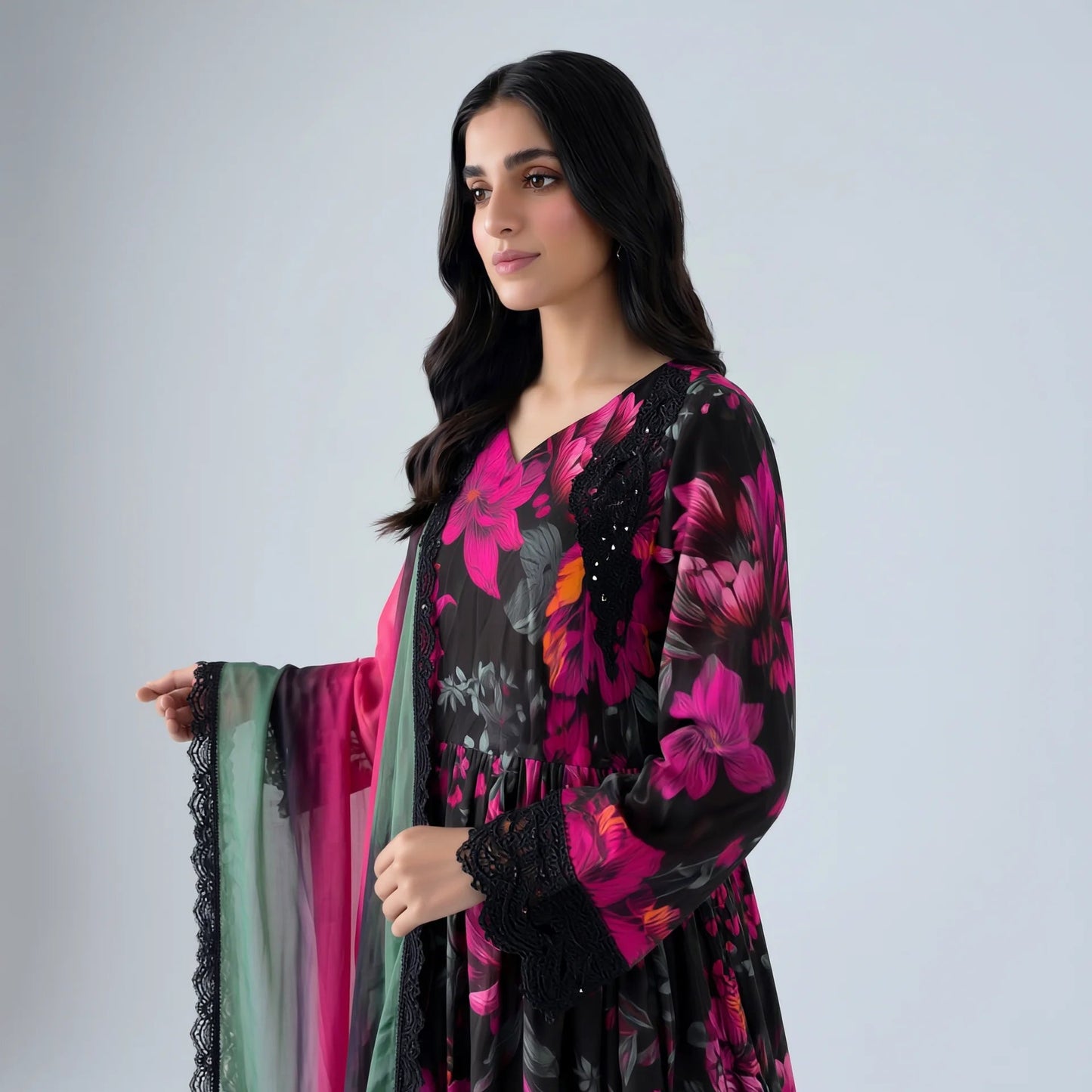 Riya Midnight Floral Dress - Libaas Copenhagen