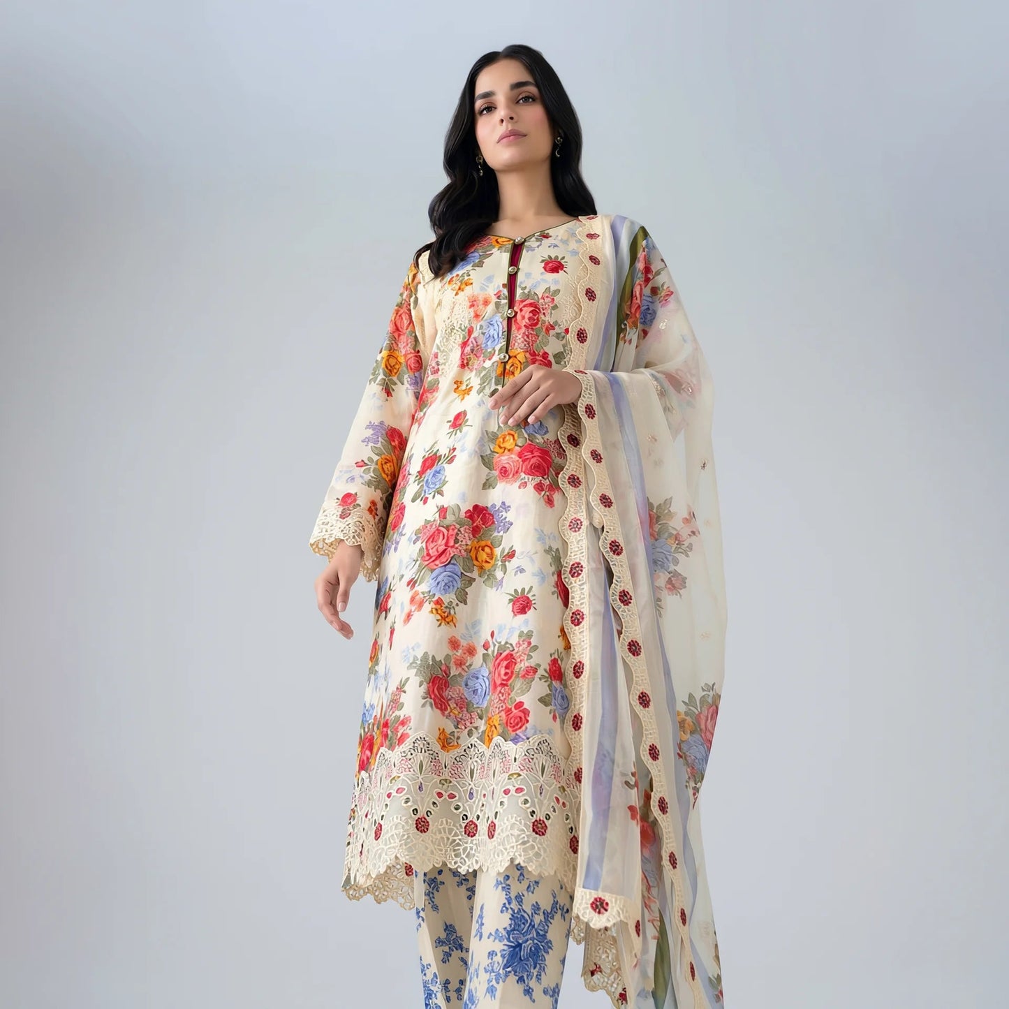 Shabnam Ivory Garden Suit - Libaas Copenhagen