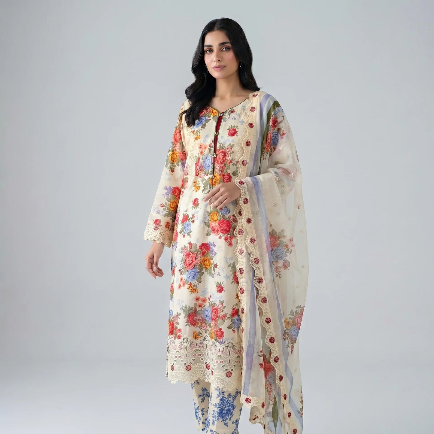 Shabnam Ivory Garden Suit - Libaas Copenhagen
