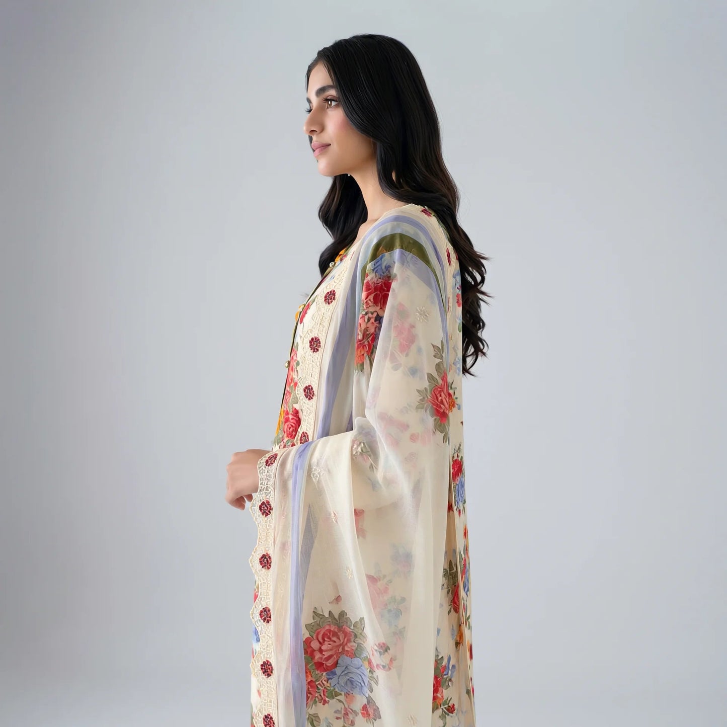 Shabnam Ivory Garden Suit - Libaas Copenhagen