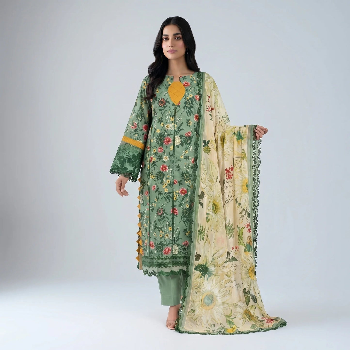 Sienna Sage Floral Suit - Libaas Copenhagen